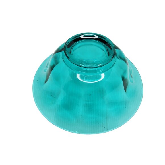 vintage turquoise flower petal design decorative glass bowl - Picture 9 of 11